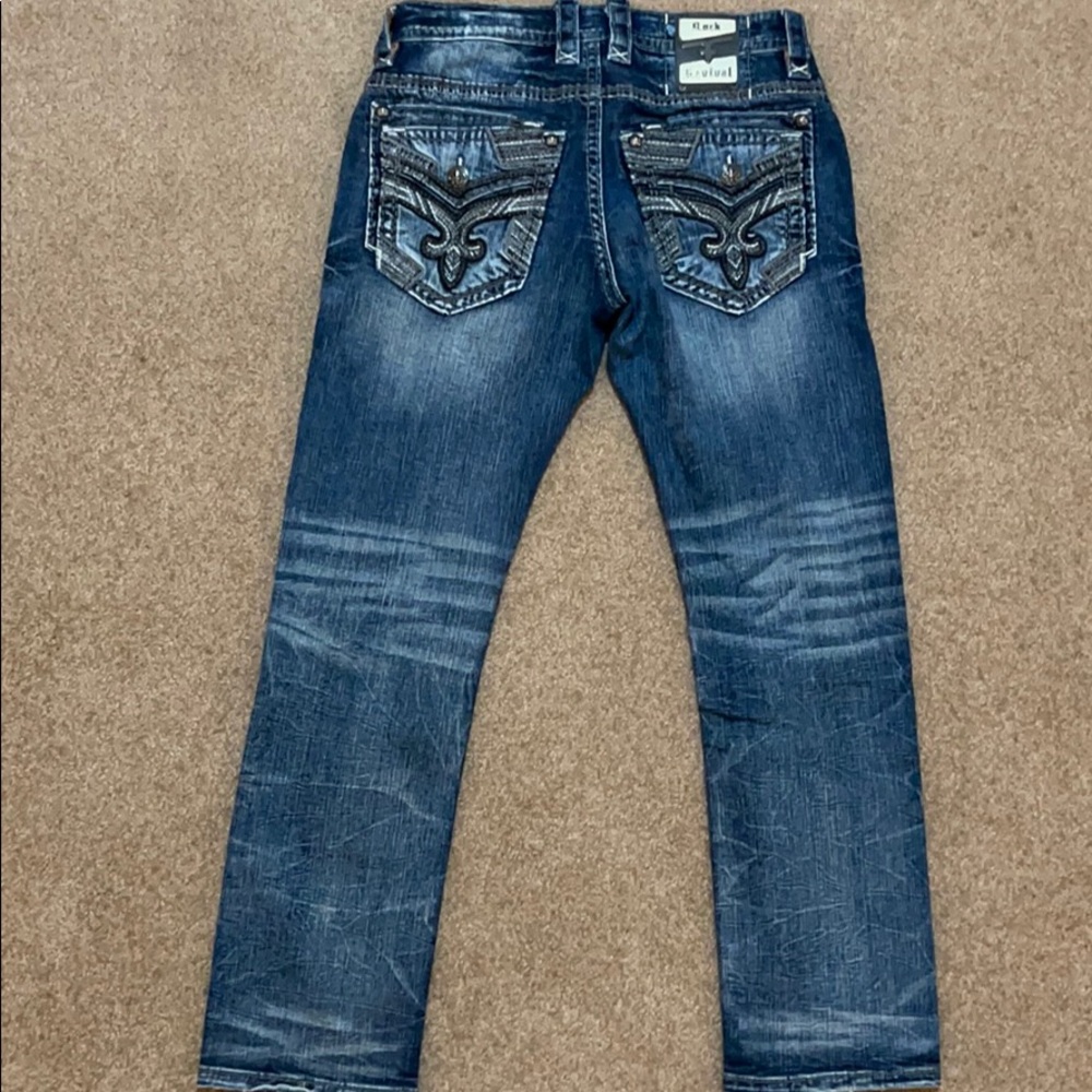 Rock revival trellis slim straight jeans 32”x32”